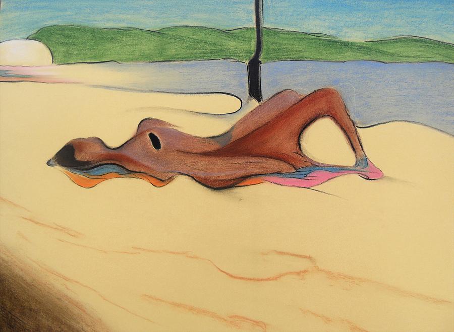 Beach Drawing - Woman 4 by Mario Prencipe