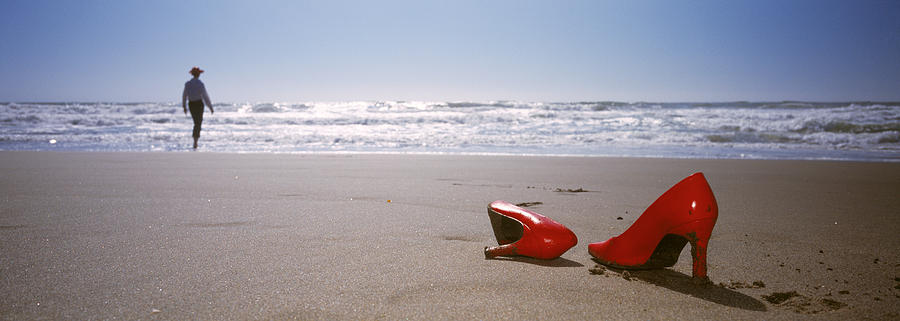 San Francisco Photograph - Woman And High Heels On Beach by Panoramic Images