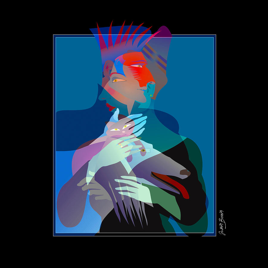 Woman and Man Interlocked Digital Art by Judith Barath