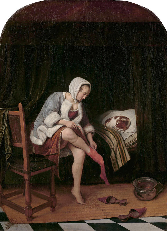 Woman at her toilet Painting by Jan Steen
