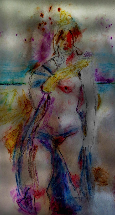 Woman at the Beach Drawing by Patricia Januszkiewicz
