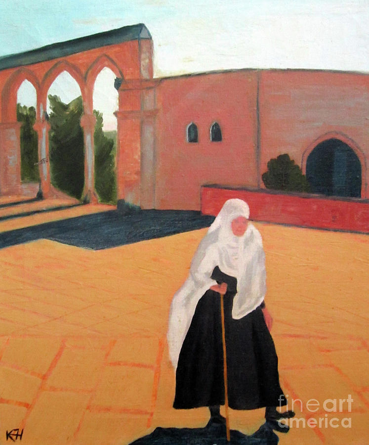 Woman at the Wall Painting by Karen Francis