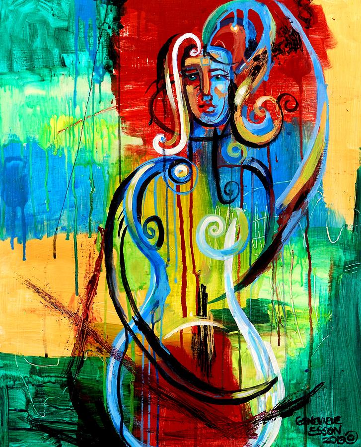 Woman Bass Painting by Genevieve Esson