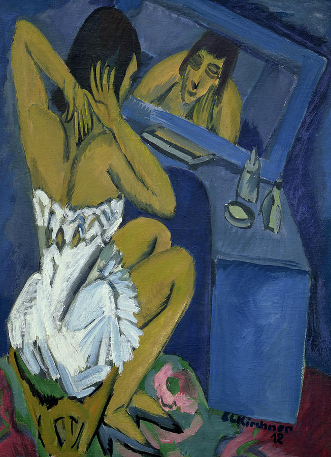 Ernst Ludwig Kirchner Painting - Woman before the Mirror by Ernst Ludwig Kirchner