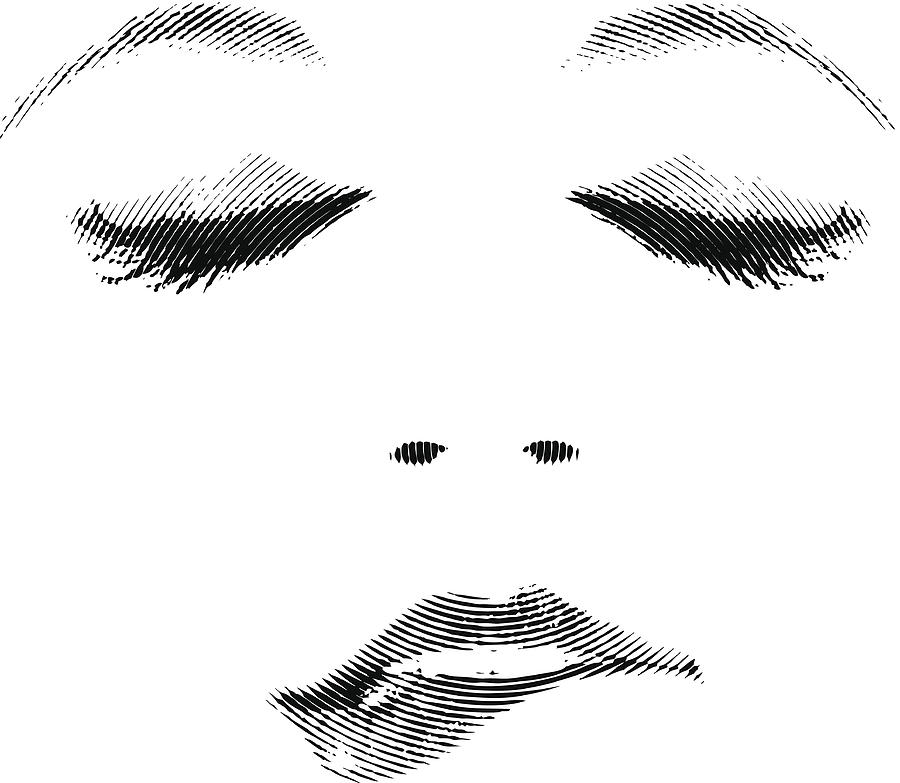 Woman Biting Lip Drawing by GeorgePeters