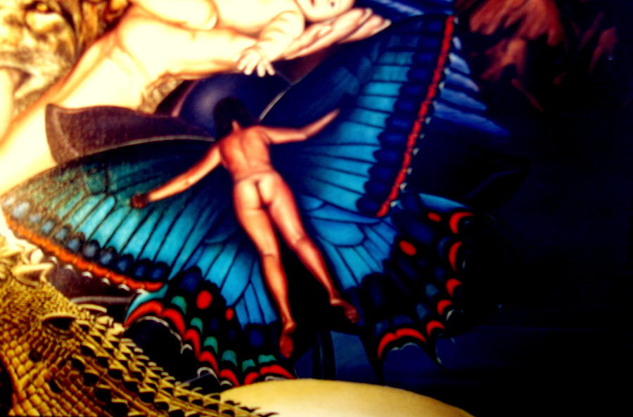 Fantasy Painting - Woman Butterfly by Moshe Rosental Fantasy Painting - Woman Butterfly by Moshe Rosental