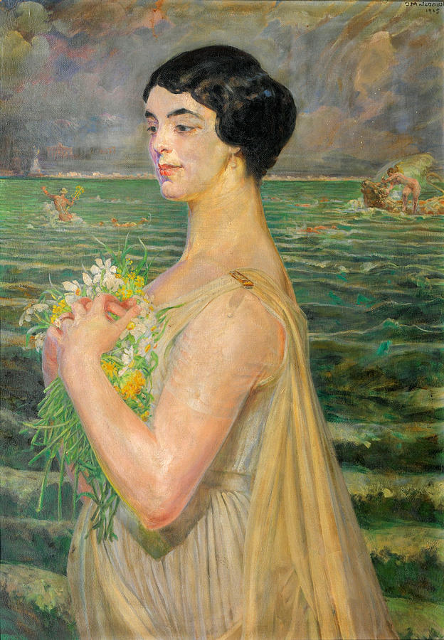 Woman by the Sea Painting by Jacek Malczewski
