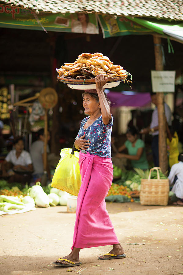 Woman Carrying Foods In Basket On Her Photograph by Cultura Rm Exclusive/yellowdog