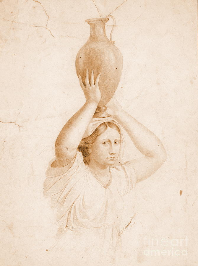 Woman Carrying Jug 1820 Photograph by Padre Art
