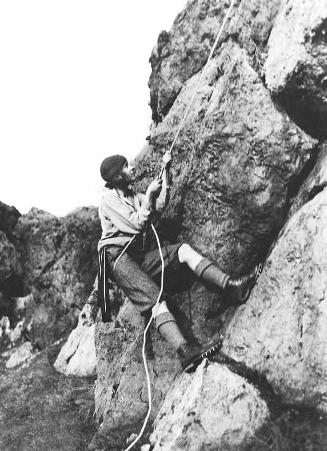 Woman Climbing In Zion Photograph by Underwood Archives