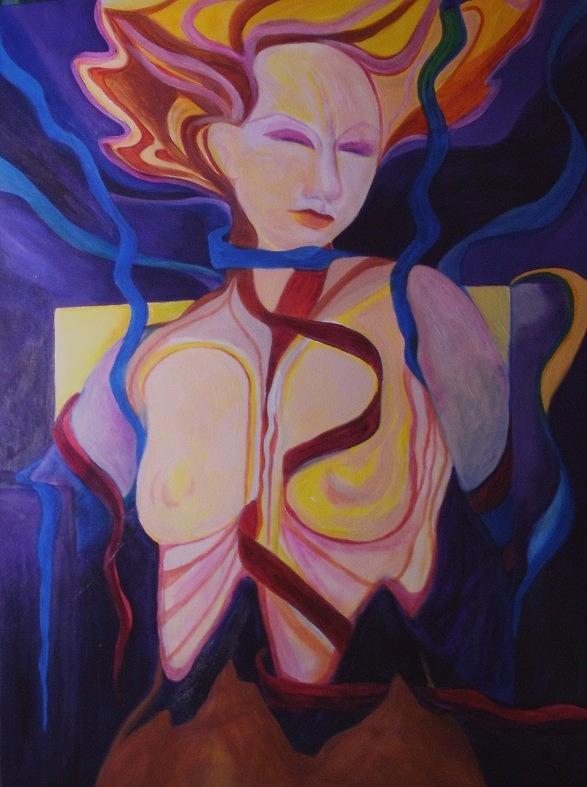 Woman Painting - Woman Coming Undone by Carolyn LeGrand Woman Painting - Woman Coming Undone by Carolyn LeGrand