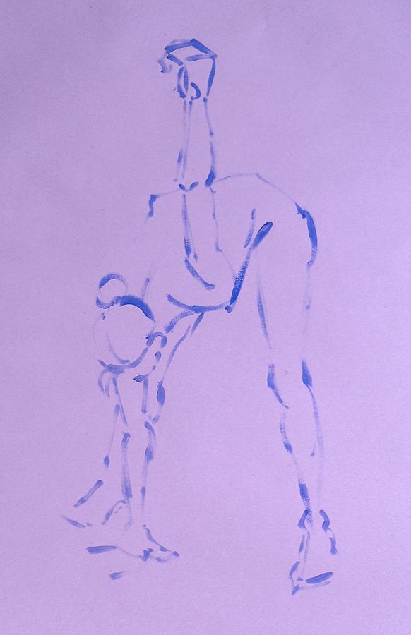 Woman Dancer Stretching Touching Floor Painting by Mike Jory