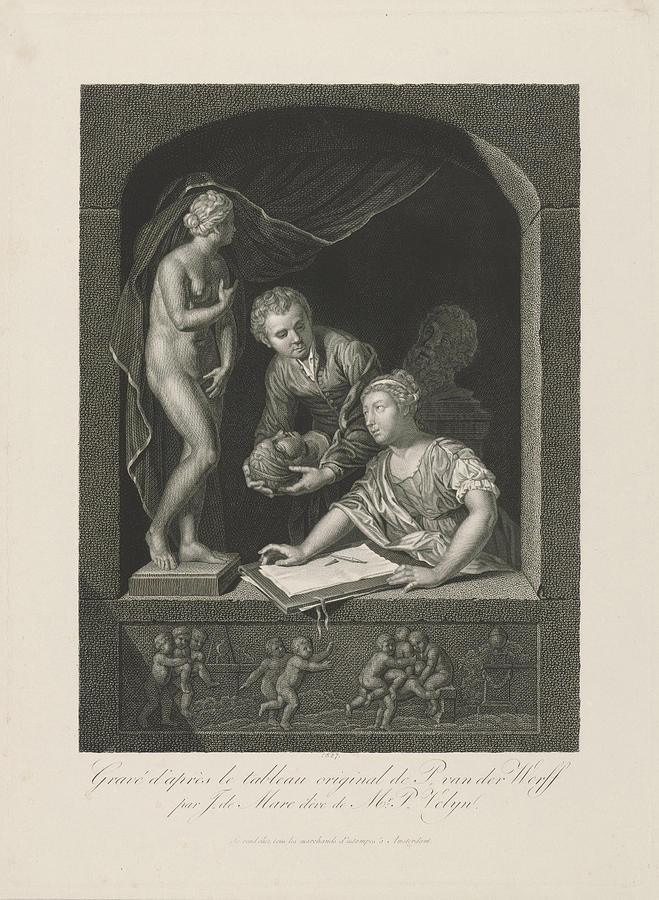 Artist Drawing - Woman Drawing In A Window, Johannes De Mare by Johannes De Mare Artist Drawing - Woman Drawing In A Window, Johannes De Mare by Johannes De Mare