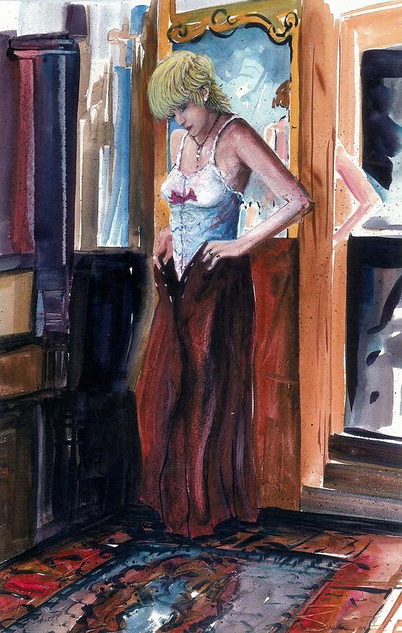 Impressionism Painting - Woman Dressed by Steven Schultz