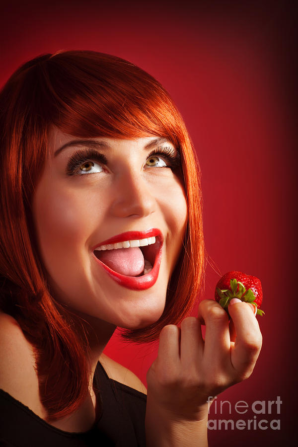 Woman Eat Strawberry Photograph By Anna Om Fine Art America 8374