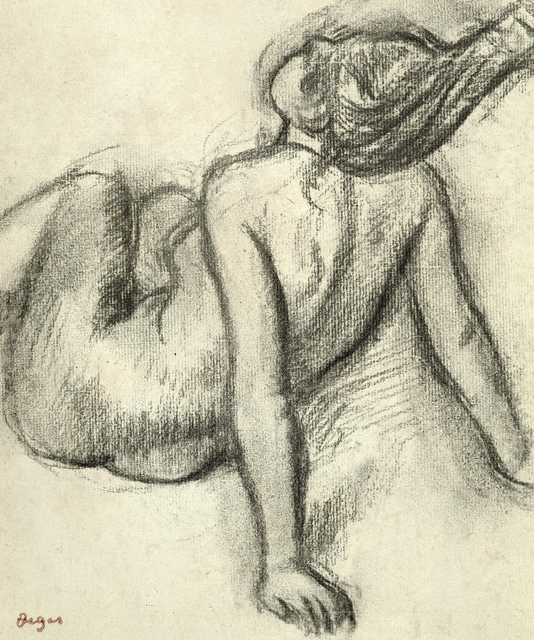Edgar Degas Drawing - Woman having her hair styled by Edgar Degas
