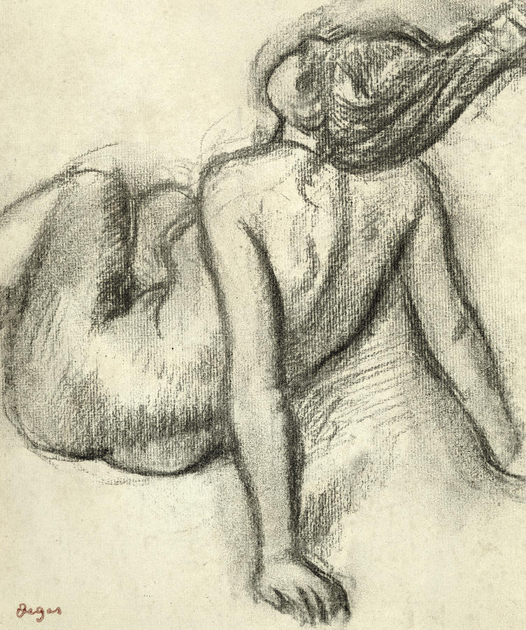Degas Drawing - Woman Having Her Hair Styled by Edgar Degas Degas Drawing - Woman Having Her Hair Styled by Edgar Degas