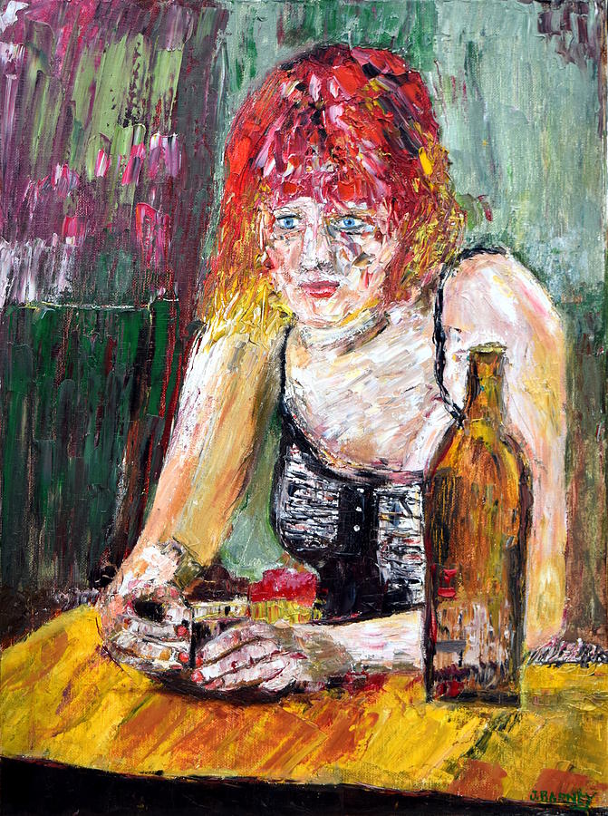 Woman in a Bar Painting by John Barney