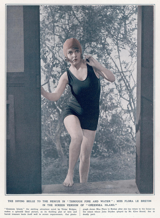 Flora Photograph - Woman In A One-piece Bathing  Dress by Mary Evans Picture Library