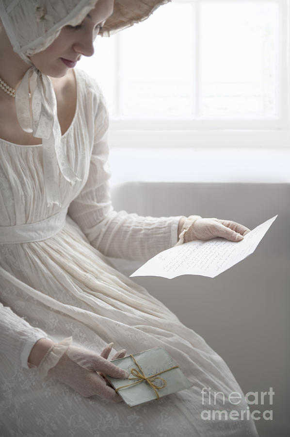 Hat Photograph - Woman In A Regency Period Dress Reading A Love Letter by Lee Avison