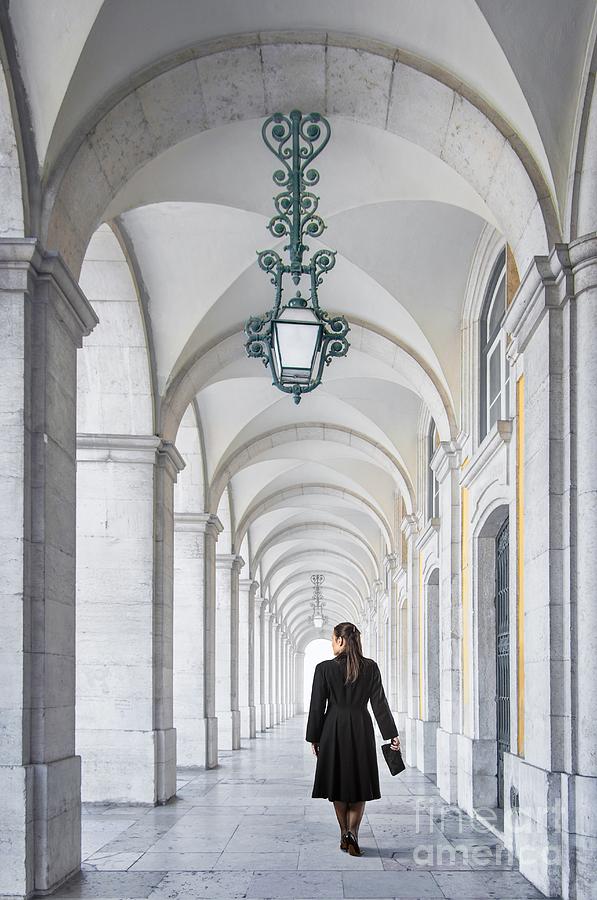 Architecture Photograph - Woman in Archway  by Carlos Caetano