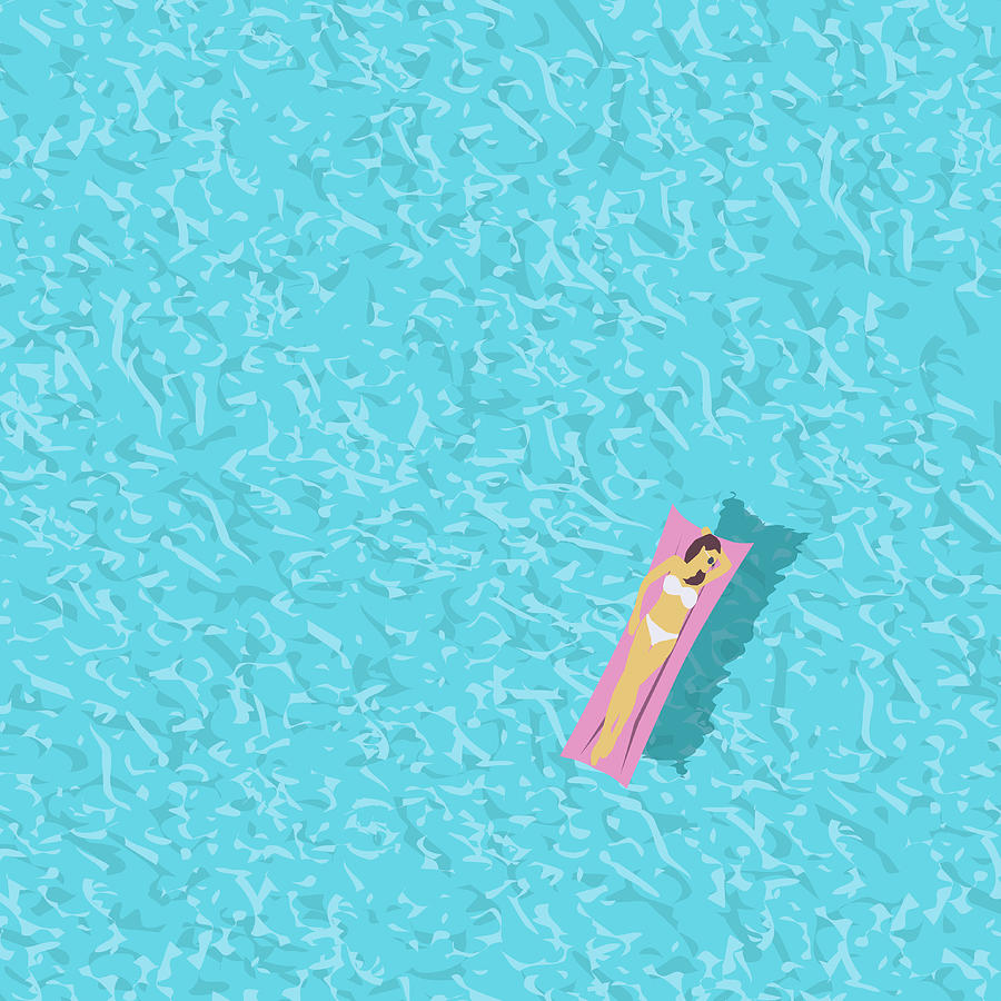 Summer Digital Art - Woman In Bikini, Swimming Pool Top by Jozefmicic