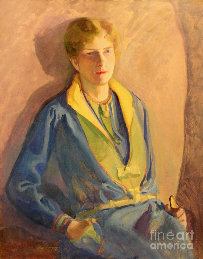 Woman in Blue 1930 Painting by Art By Tolpo Collection