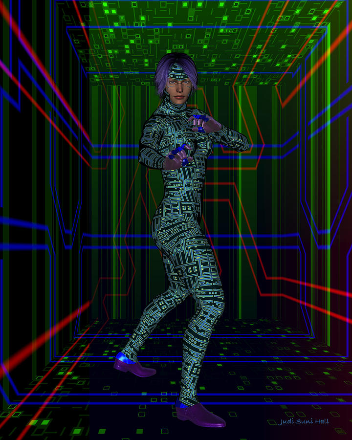 Woman in Cyber Passage Digital Art by Judi Suni Hall