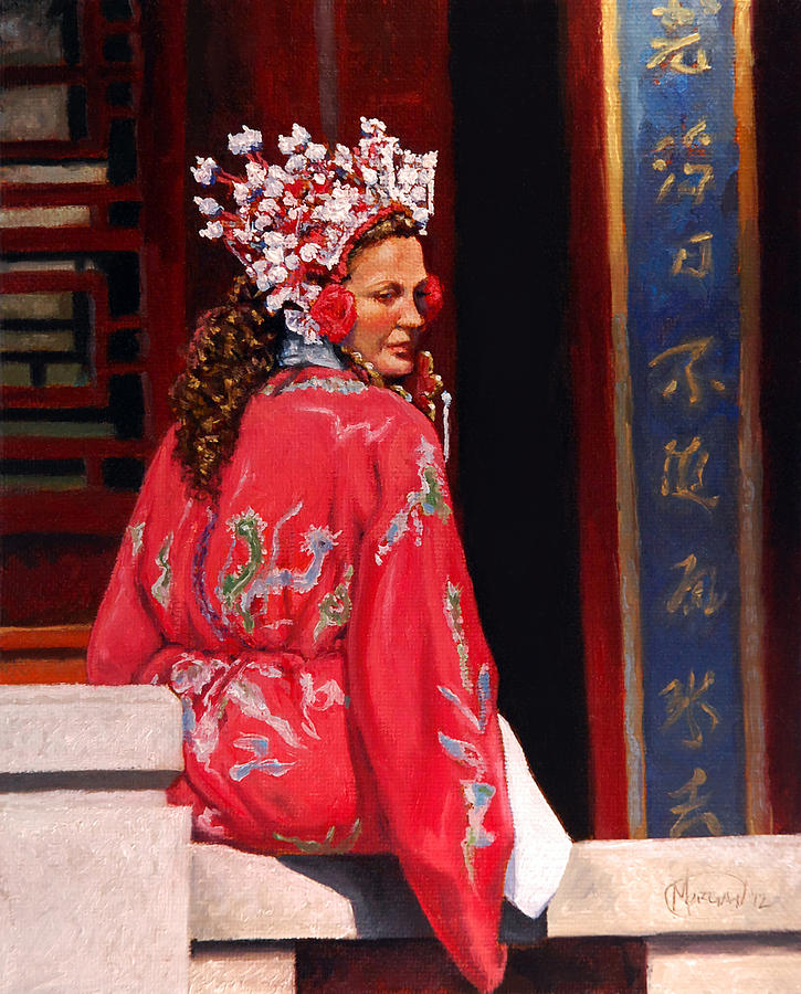 Woman Painting - Woman in Hanfu by Maurice Morgan II