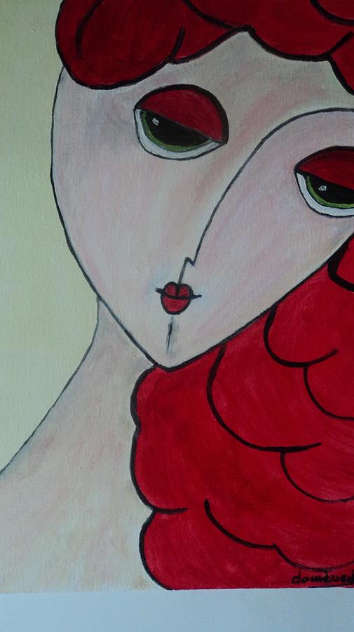 Woman in Red 2 Painting by Artur Domenech
