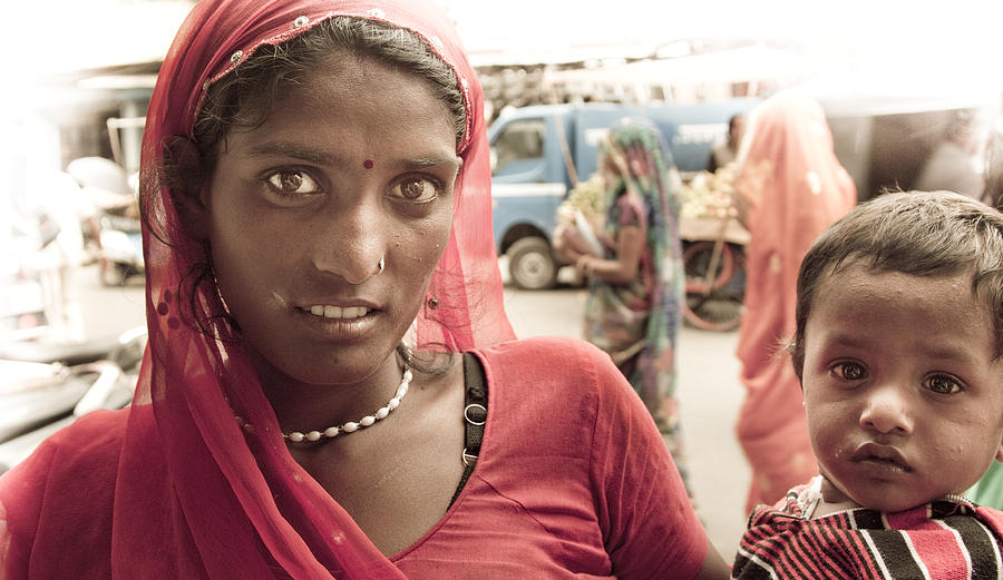India Photograph - Woman In Red by Kabir Ghafari