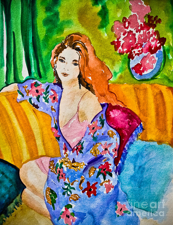 Woman in Silk Kimono Painting by Colleen Kammerer