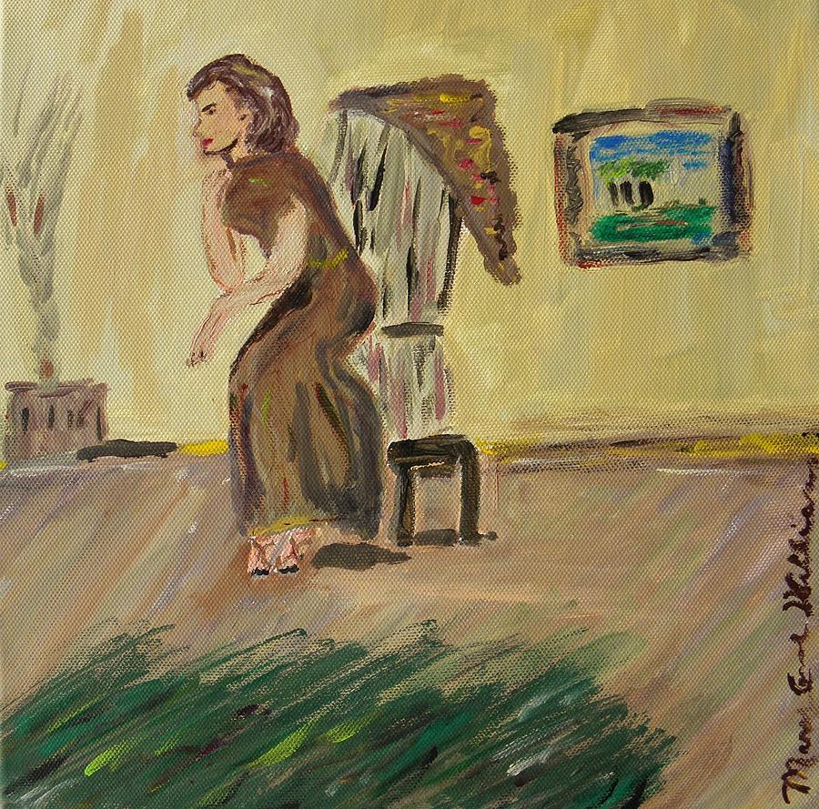 Woman in the Art Gallery Painting by Mary Carol Williams