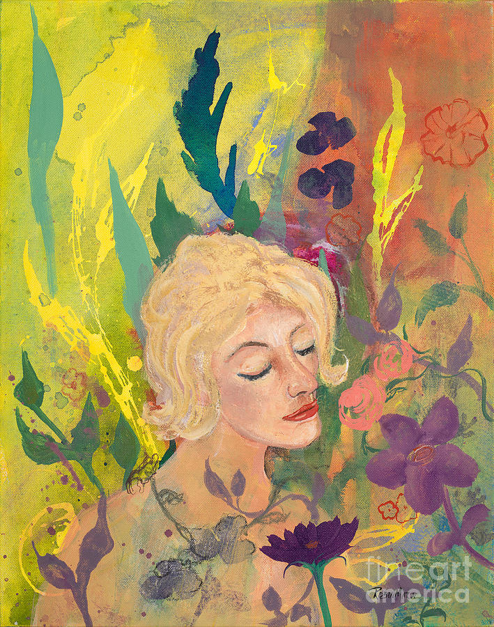Woman in the Garden Painting by Robin Pedrero