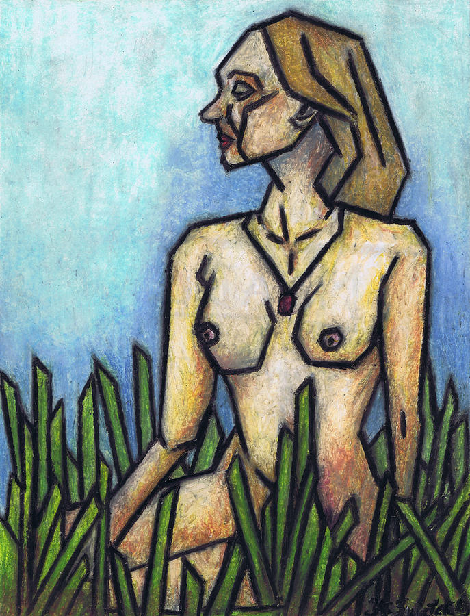 Nature Painting - Woman in The Meadow by Kamil Swiatek