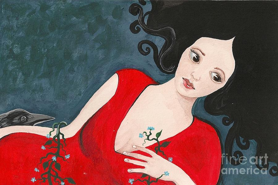 Woman in the Red Dress Painting by Margaryta Yermolayeva
