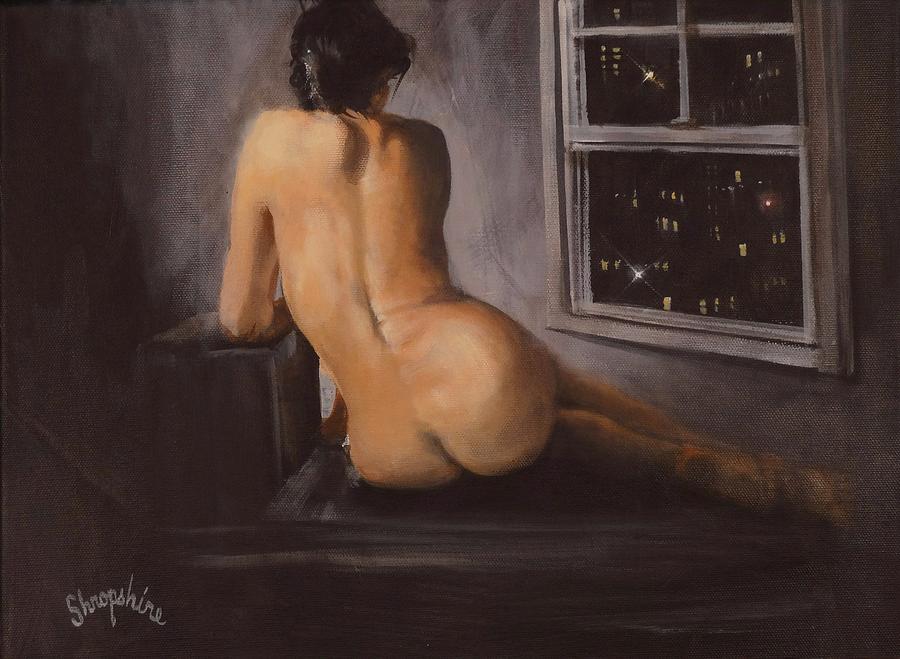 Woman in the Window Painting by Tom Shropshire