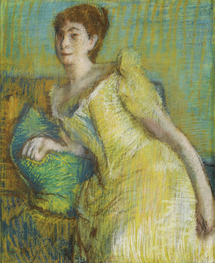 Woman in Yellow Painting by Edgar Degas