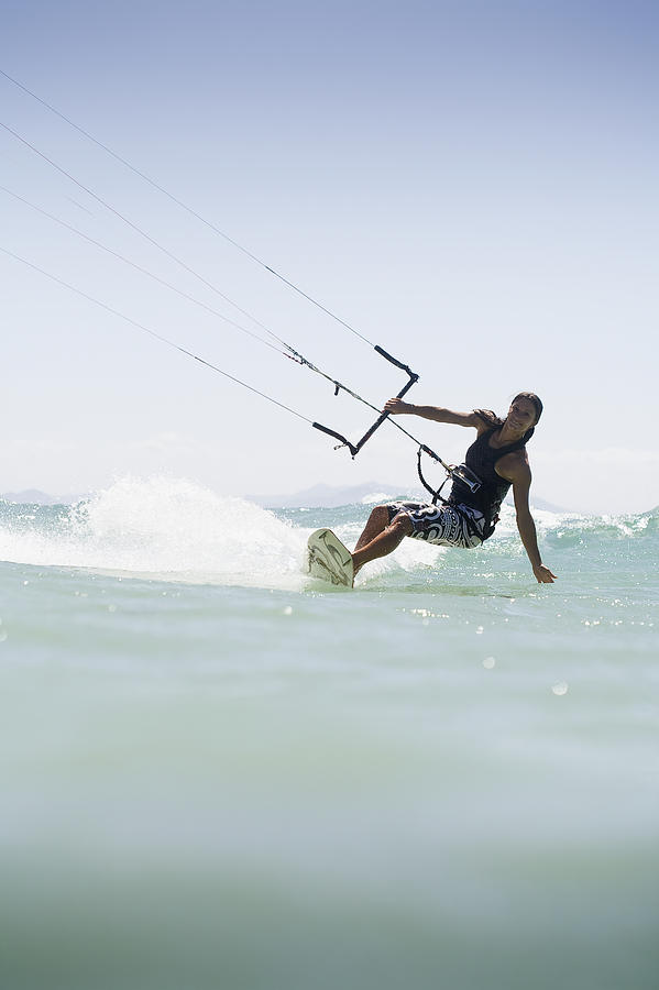 Daredevil Photograph - Woman Kitesurfing In Costa De La Luz by Marcos Welsh