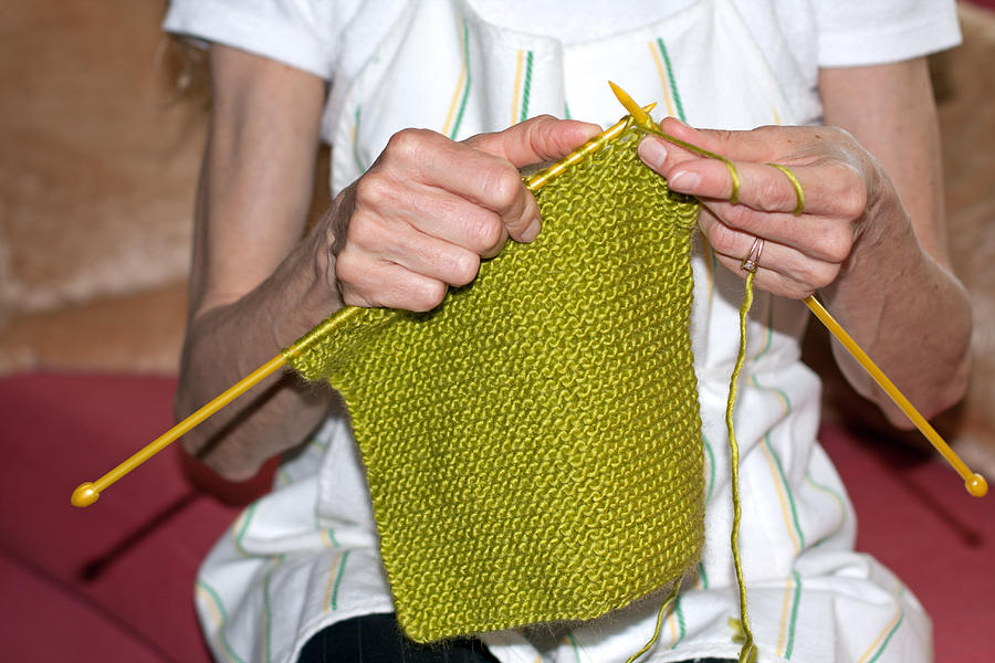 Woman Knitting Photograph