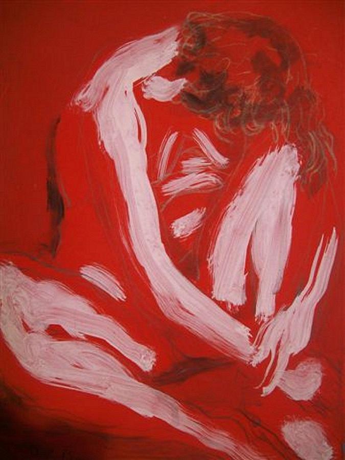 Nude Painting - Woman nude by Wilfried  Senoner