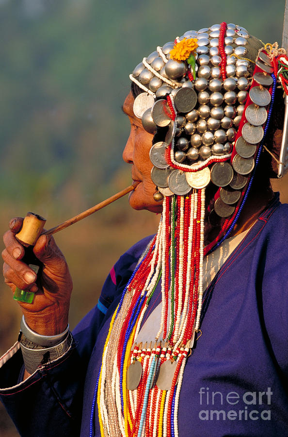 Akha Hill Tribe Woman  Thailand Photograph by Art Wolfe