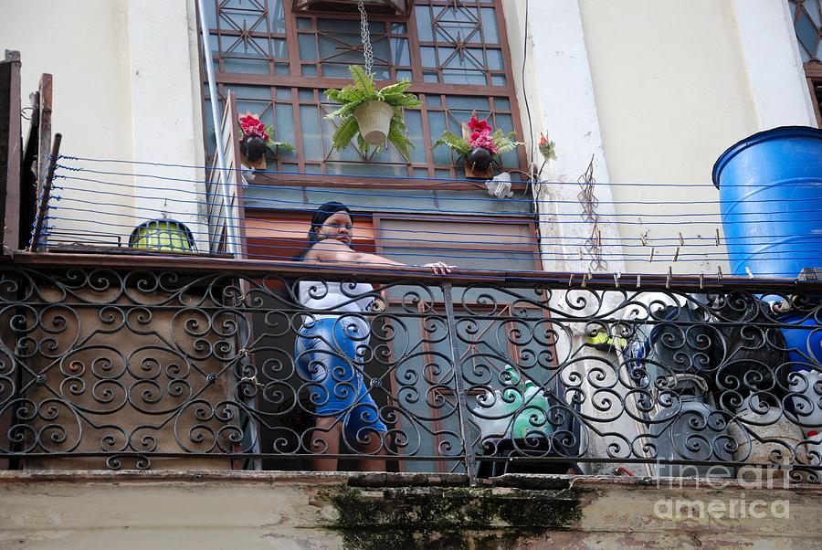 Woman on Balcony Photograph by Andrea Simon