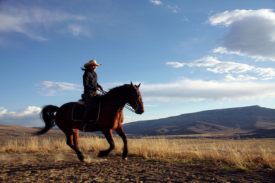 Woman On Horseback Photograph by John P Kelly