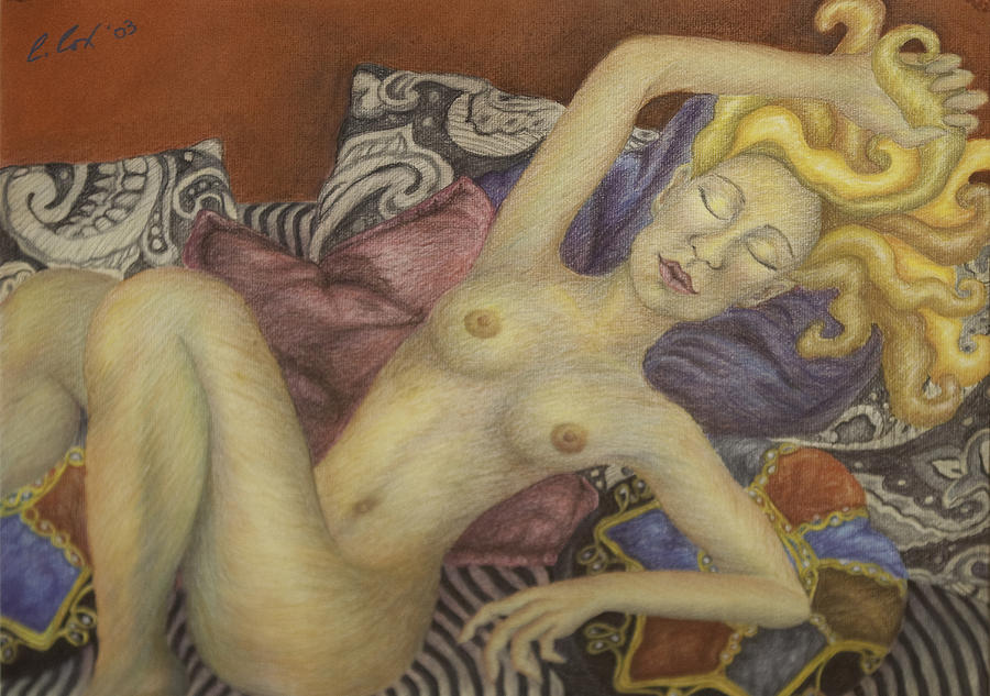 Nude Painting - Woman on my Couch by Claudia Cox