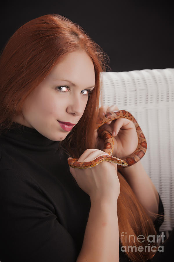 Woman or Girl with Snake Photograph in Color 3377.02 Photograph by M K Miller