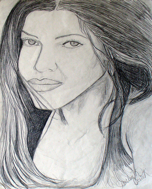 Woman Portrait 3 Drawing by Darlene Ricks- Parker - Fine Art America