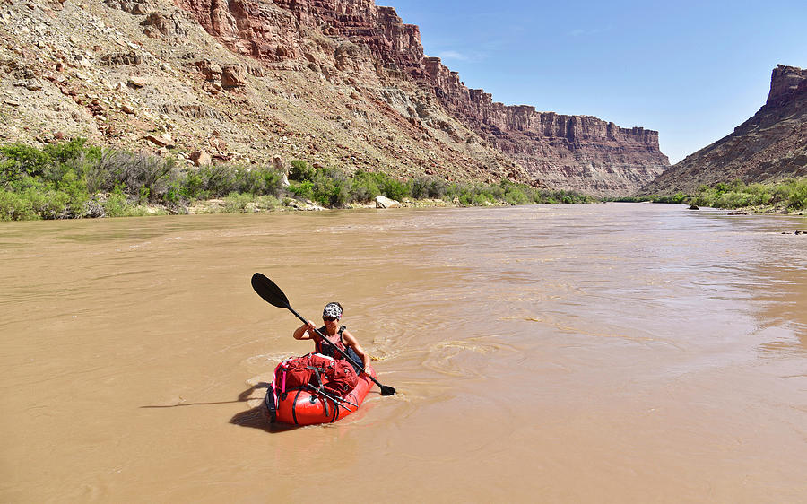 Woman Rafting In River In Canyonlands Photograph by HagePhoto - Pixels