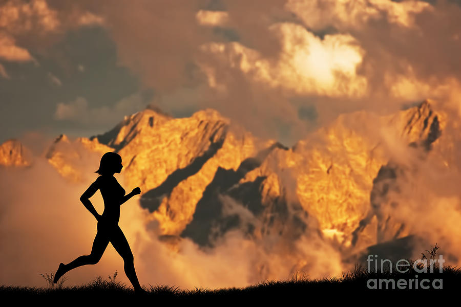 Woman running jogging in the mountains Photograph by Michal Bednarek