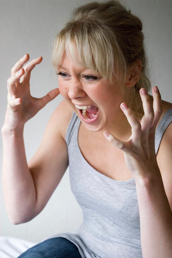 Woman Screaming Photograph by Suzanne Grala/science Photo Library
